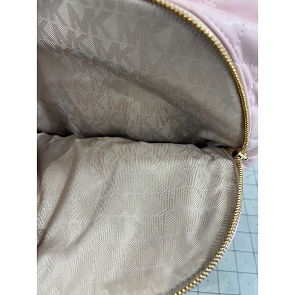 Michael Kors Quilted Pink Backpack Adjustable Gold Hardware Dust Bag - Picture 6 of 8